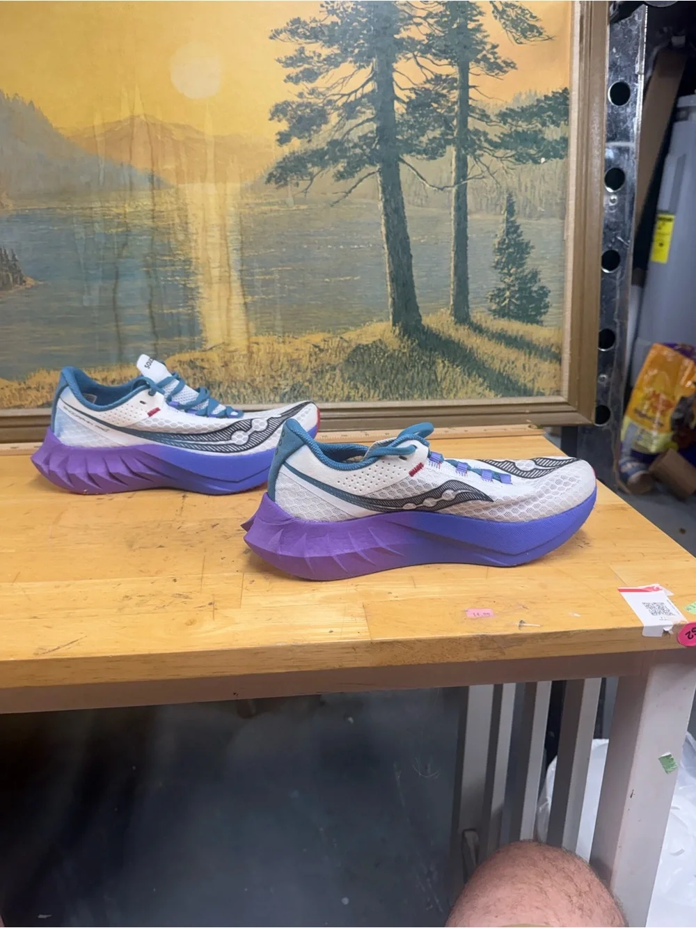Saucony Endorphin Pro 4 White, Purple & Blue running Sneakers women’s size 9.5